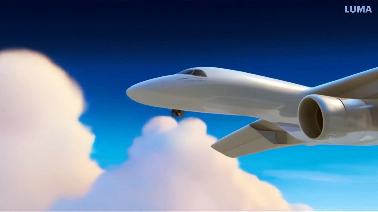 A white, futuristic plane flying through the clouds. Wideangle camera, slow pan, cinematic look