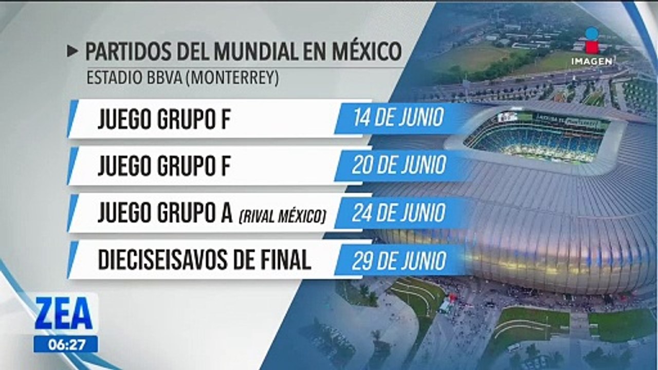Mundial 2026: Partidos en el Estadio Azteca, Estadio BBVA y Estadio Akron