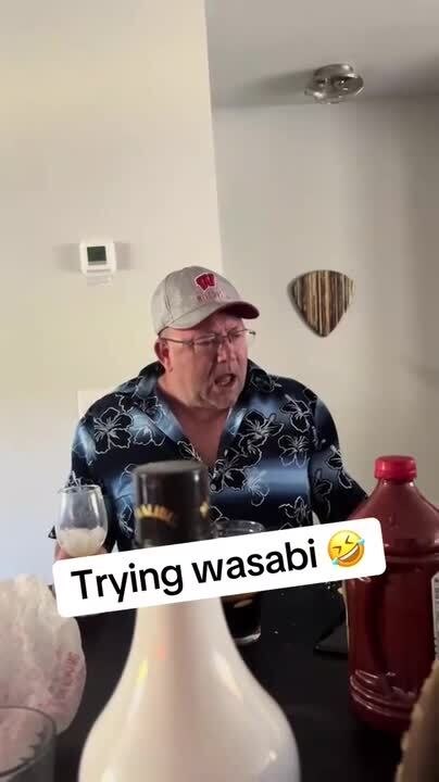 Man Reacts Hilariously After Eating Wasabi for First Time