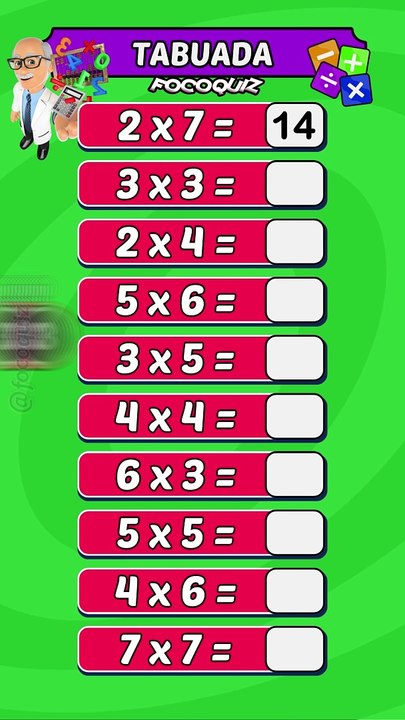 Tabuada Até 7