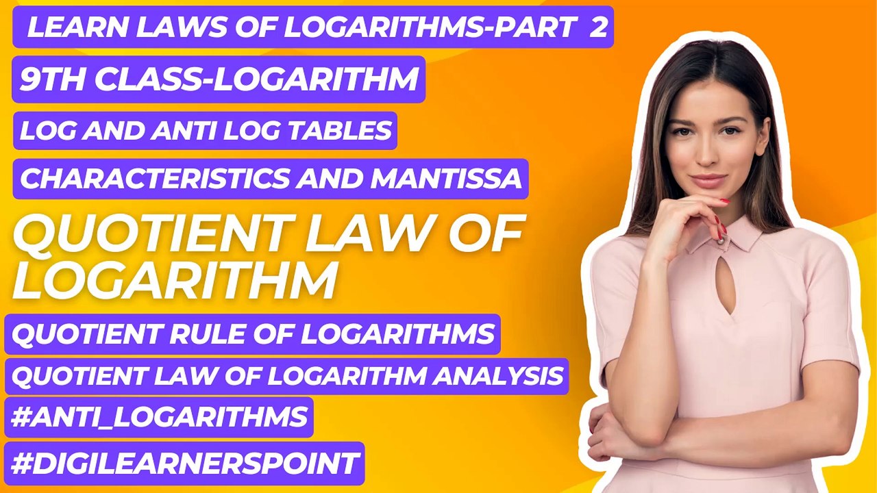 quotient rule of logarithms-quotient law of logarithms analysis-9th class logarithms-Hindi