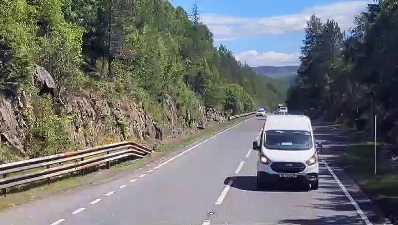 Traffic on the A9 after collision near Blair Atholl