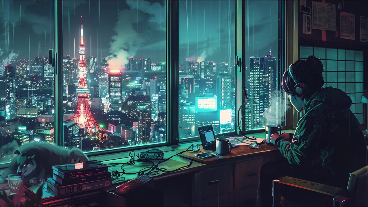 Tokyo Night 90s City Pop+LoFi Vibes Relaxing Music