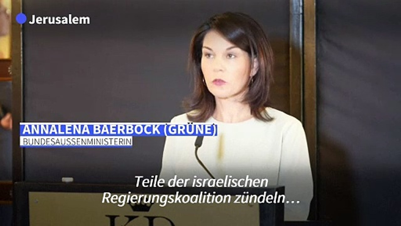 Baerbock: "Aggressive Siedlungspolitik" gefährdet Israels Sicherheit