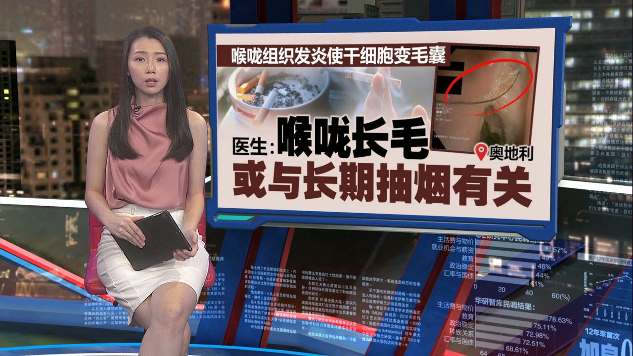 一天一包连抽30年  男子长期抽烟导致喉咙长毛