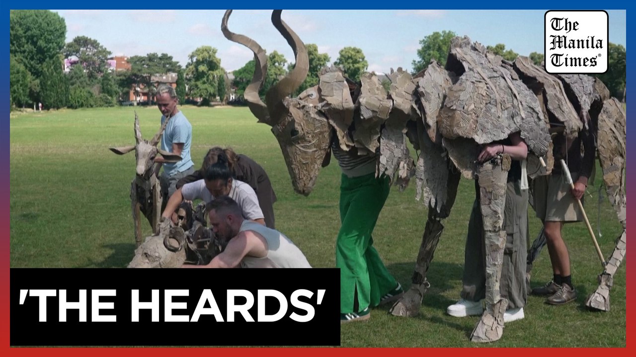 Giant animal puppets debut in London to raise awareness against climate change