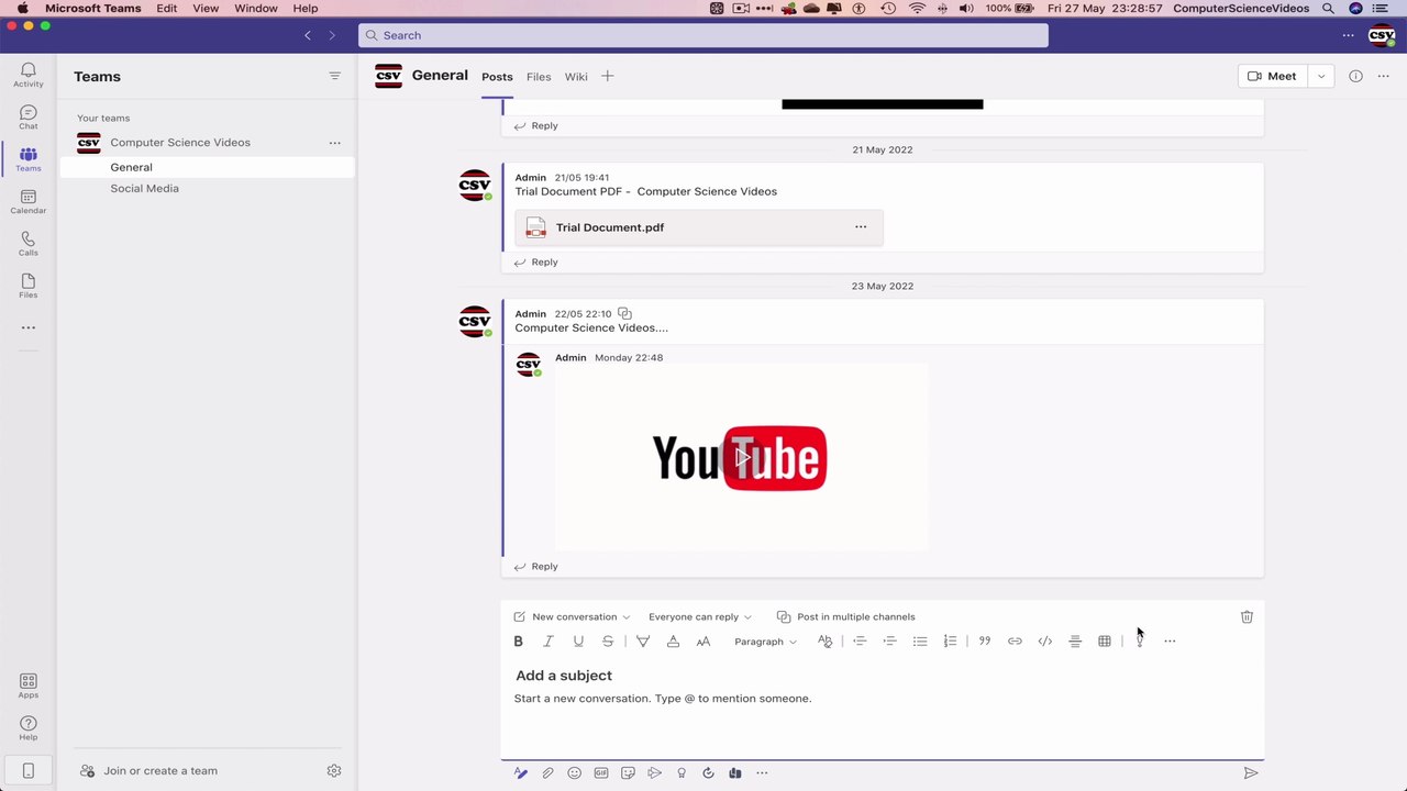 How to INSERT a Table in Your Team Conversation for Microsoft Teams Using a Mac - Basic Tutorial