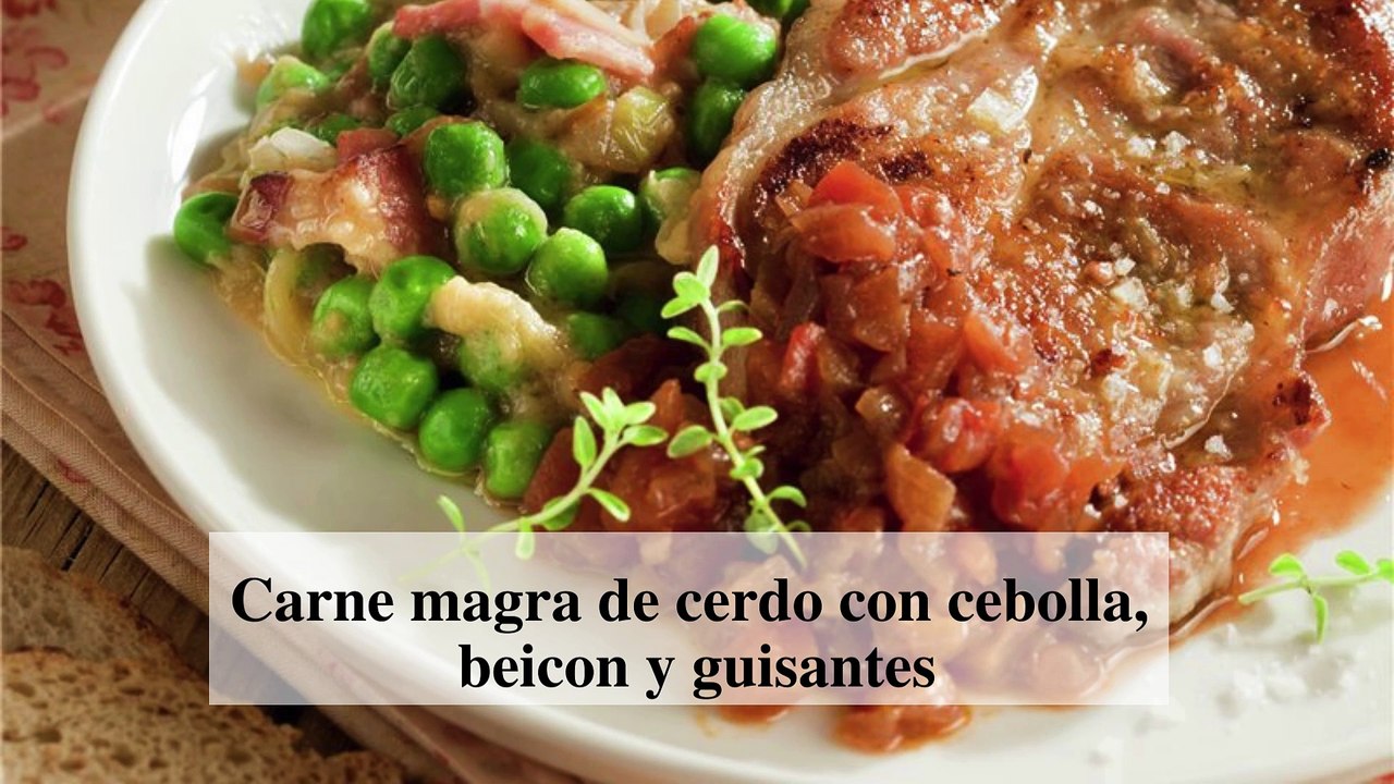 Carne magra con guisantes