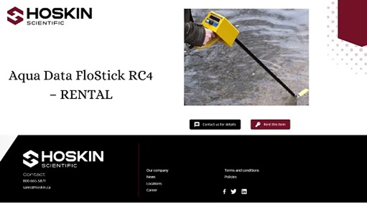 Aqua Data Flostick RC4 | Hoskin | Velocity Meter Rental Canada