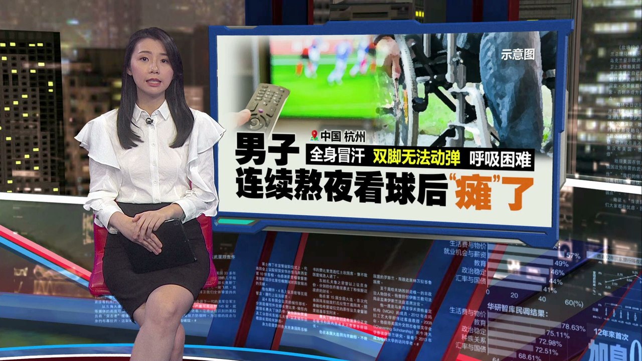 足球盛宴精彩不断   中国男子熬夜看球后瘫了