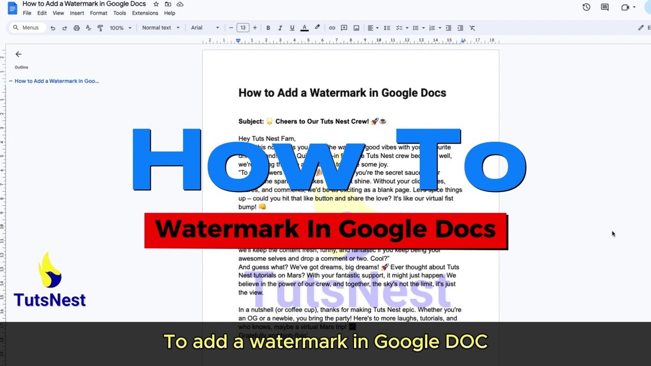 How To Add Watermark In Google Docs