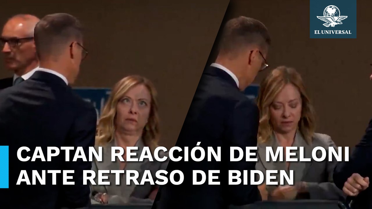 Captan a primera ministra italiana torciendo los ojos por retraso de Biden en la OTAN