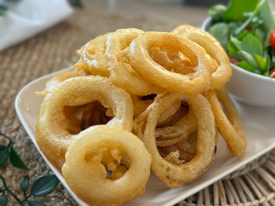 Aros de cebolla en tempura