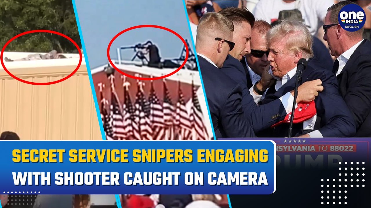 Trump Assassination:Dramatic Moment When US Secret Service Snipers Engage With Shooter Caught On Cam