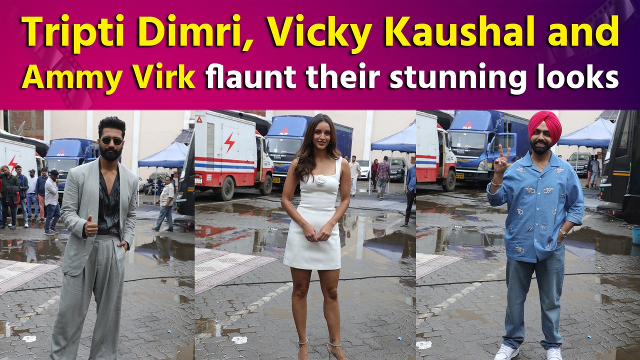 Tripti Dimri, Vicky Kaushal and Ammy Virk spotted promoting their film ‘Bad Newz’