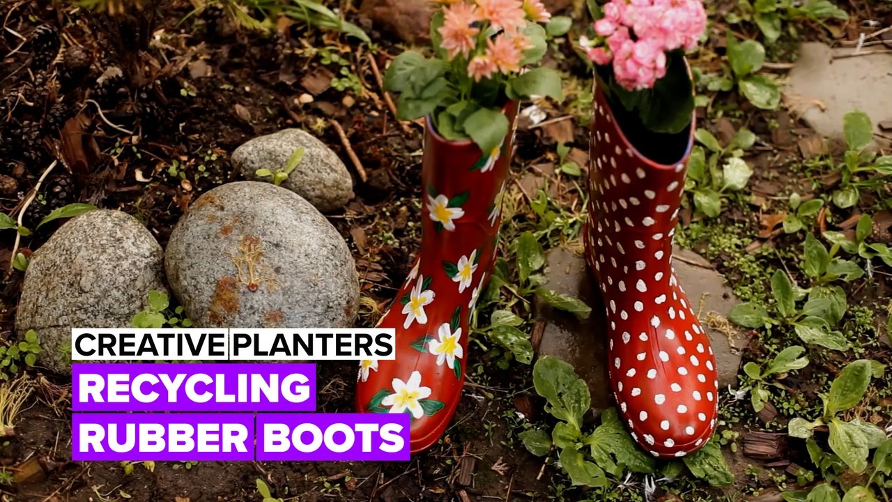 Creative pots: Reusing boots
