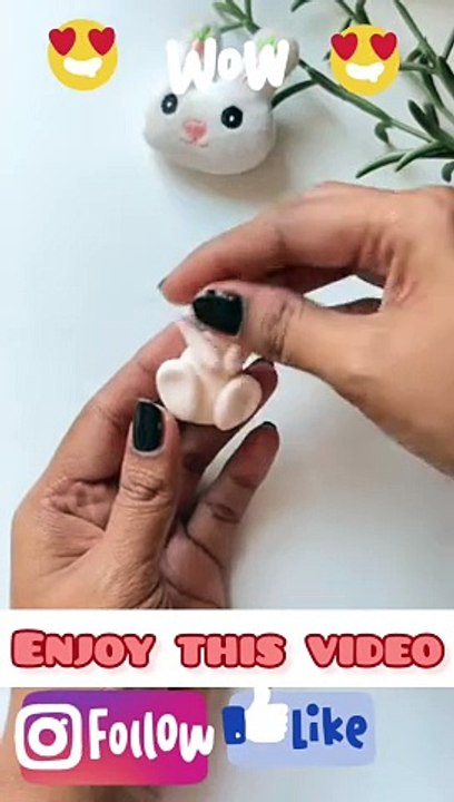Cute Bunny's makes with clay, clay art and crafts of the day