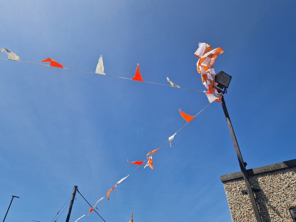 Armagh GAA flags waving