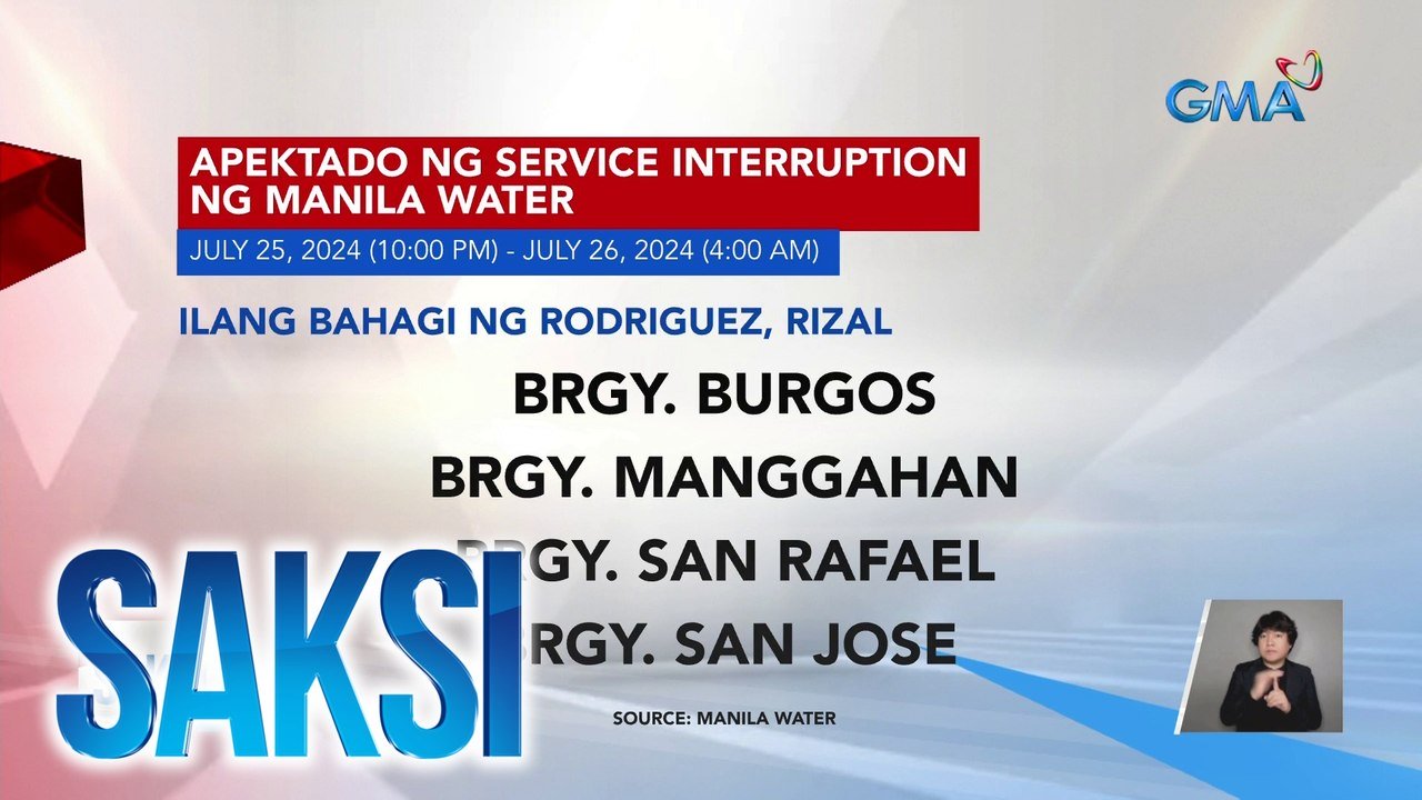 Manila Water, may water service interruption sa ilang lugar sa Metro Manila at Rizal | Saksi