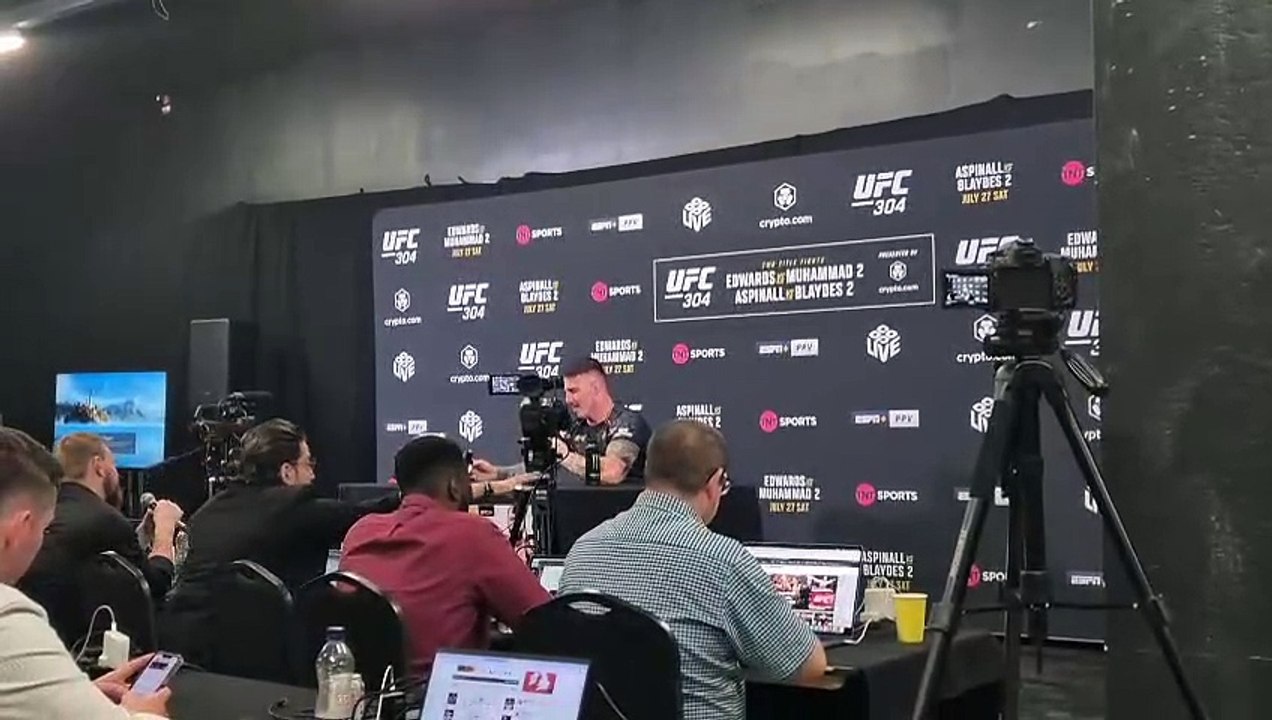 Tom Aspinall reacts to UFC 304 victory over Curtis Blaydes