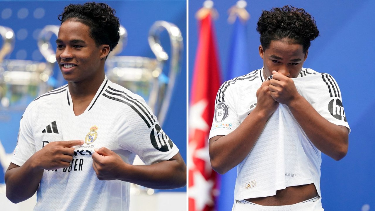 Endrick emotional at Real Madrid presentation