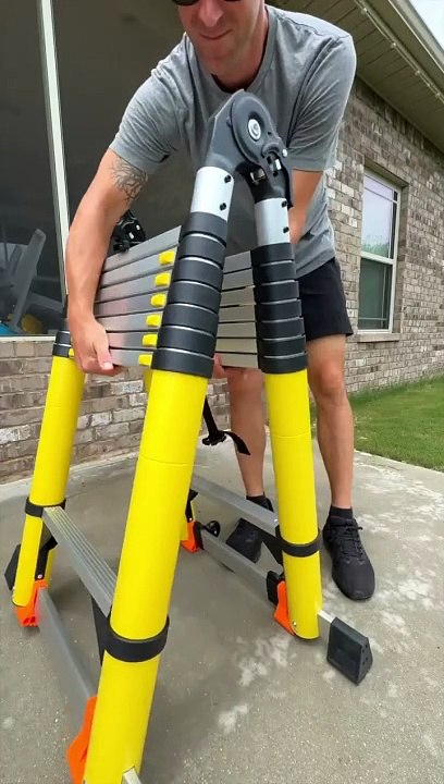From 3 to 20 FT! Ultra Portable Telescoping A-frame Ladder