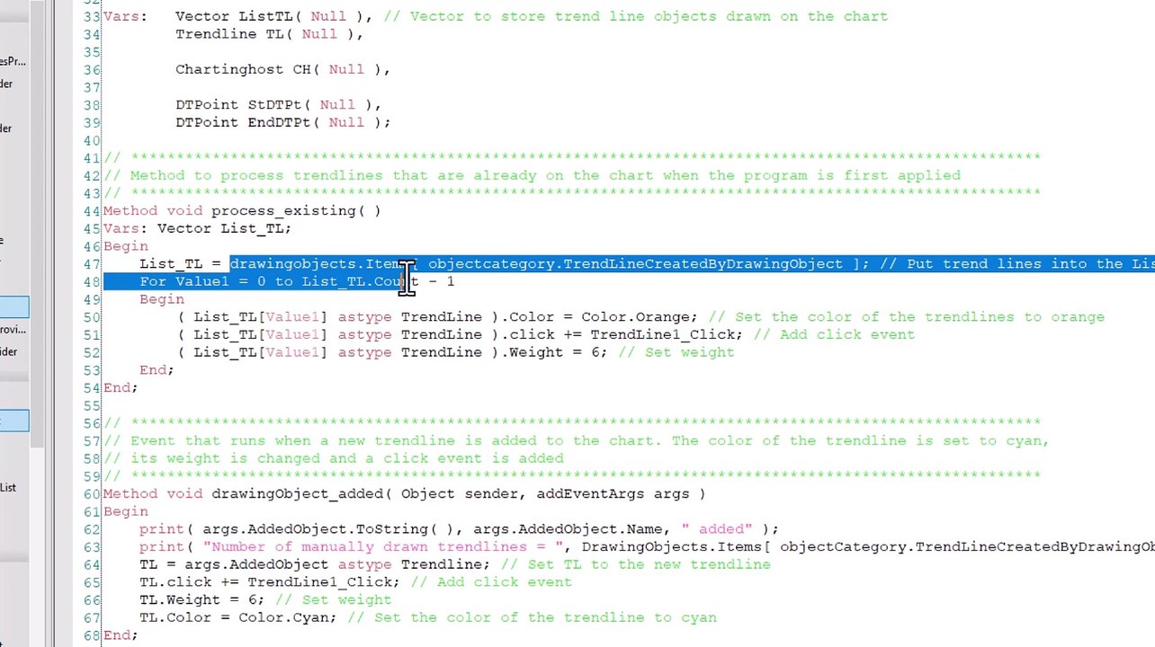 Quick-tip 99 | Moving trendlines using the SHIFT/PgUp PgDn keys