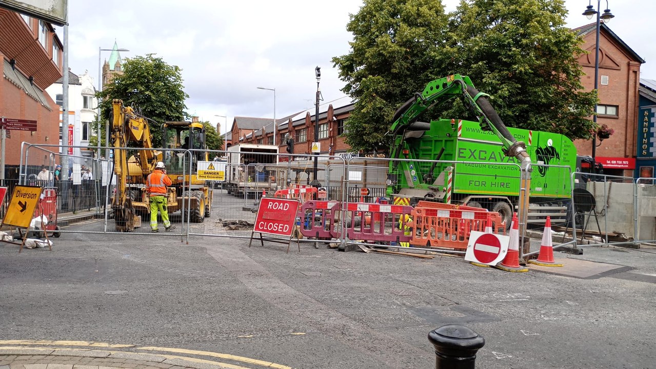 Roadworks as Foyle Street in Derry closed to motorists for a year for water upgrade