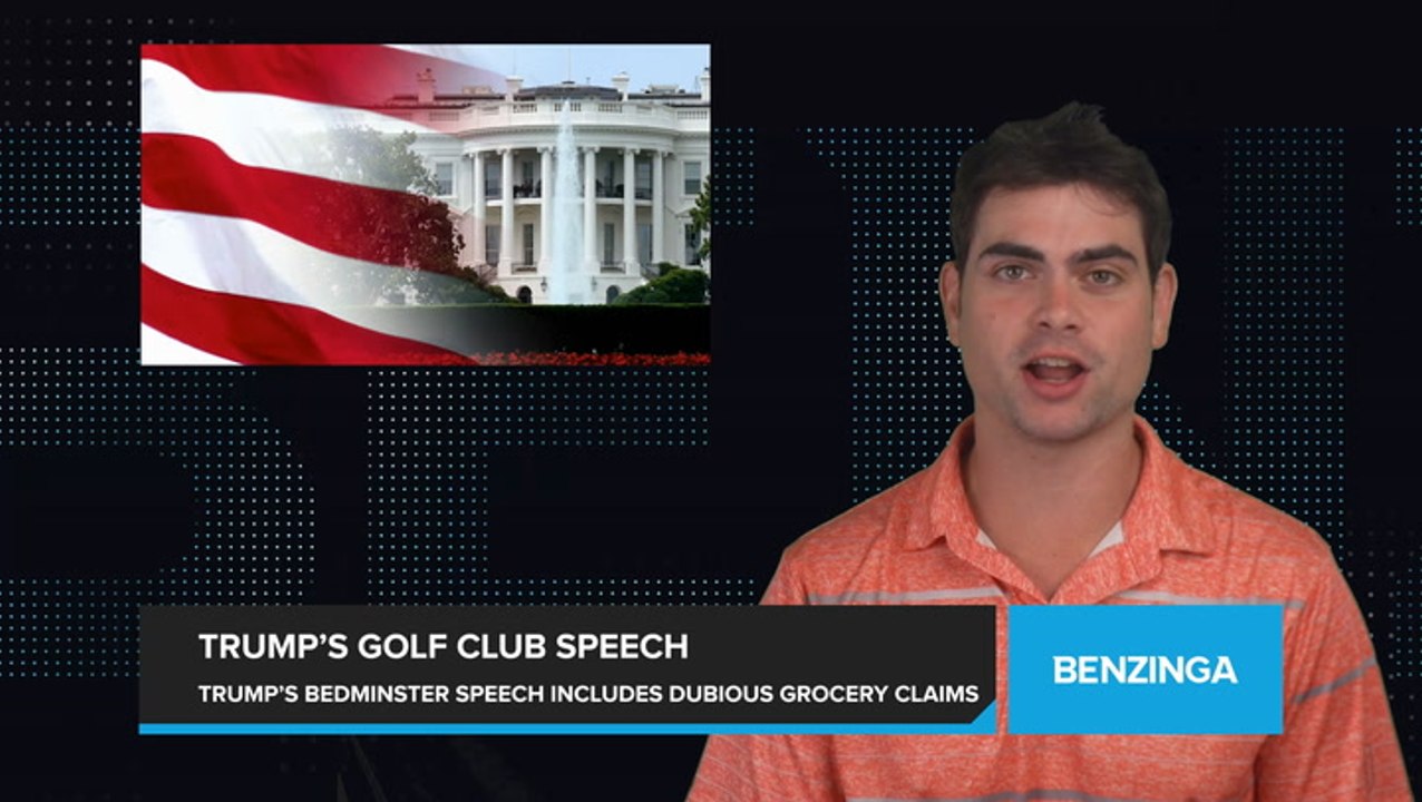 Trump Makes Speech at His Bedminster Golf Club with Questionable Claims on Cost of Groceries