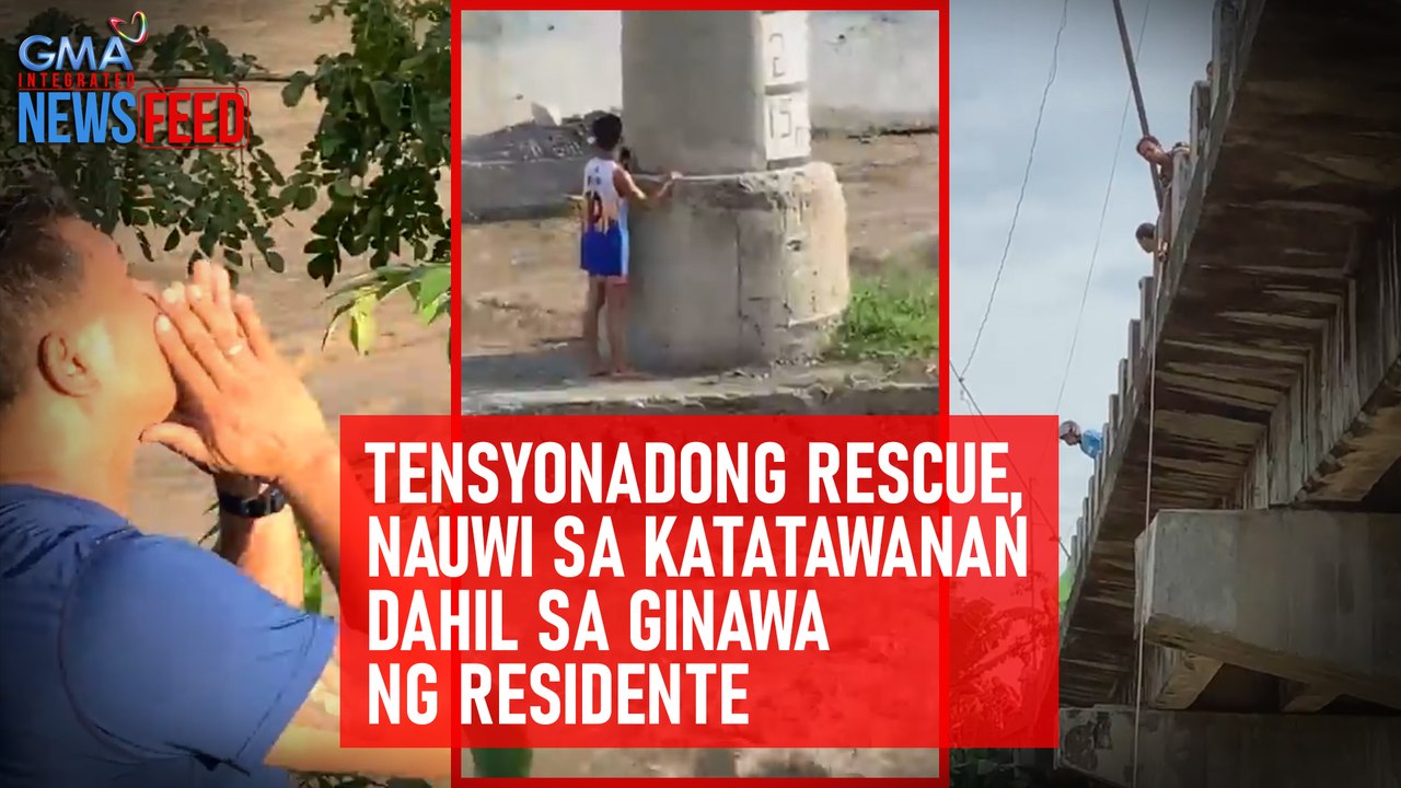 Tensyonadong rescue, nauwi sa katatawanan dahil sa ginawa ng residente | GMA Integrated Newsfeed