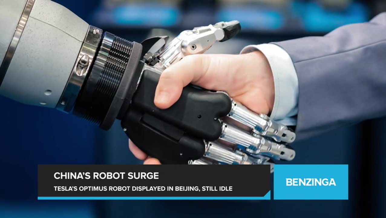 Tesla's Optimus Robot on Display in Beijing, as Tesla’s Optimus Remains Idle