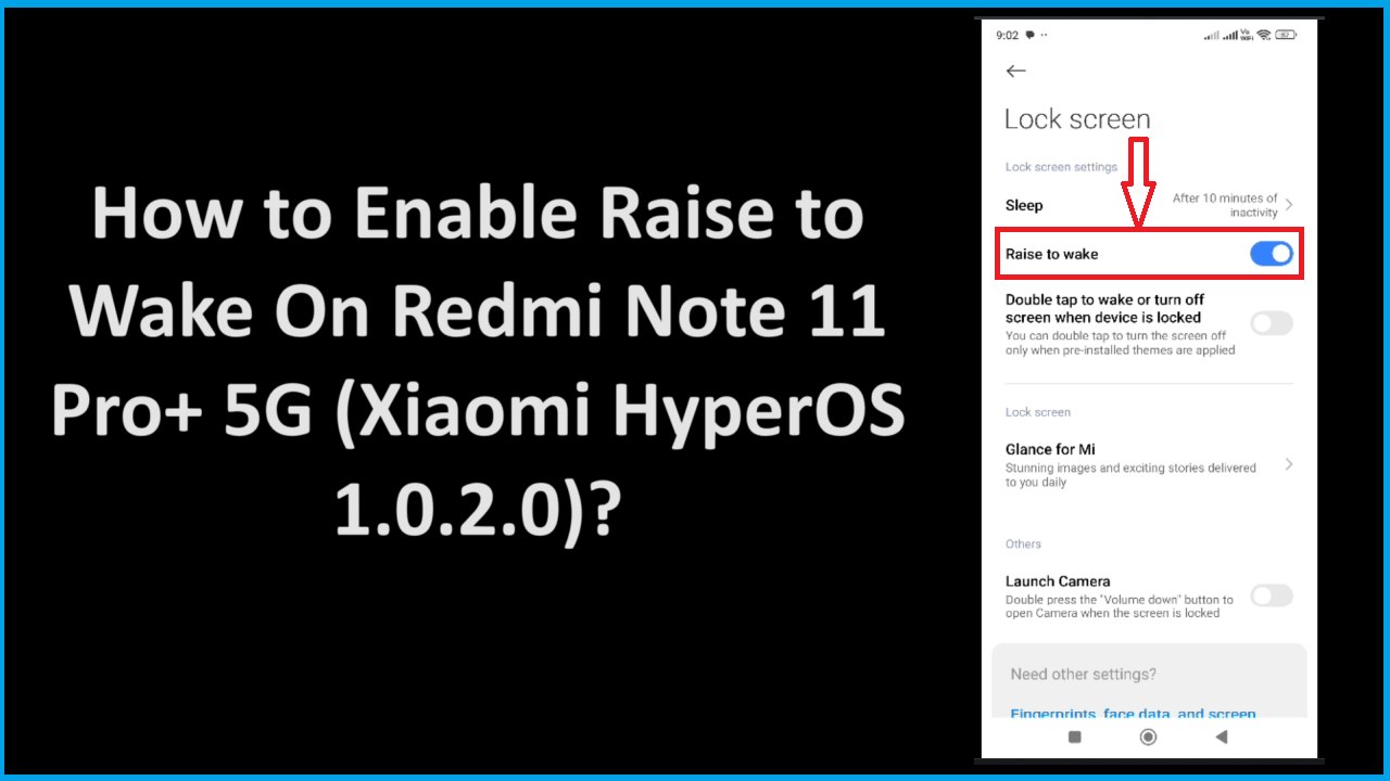 How to Enable Raise to Wake On Redmi Note 11 Pro+ 5G (Xiaomi HyperOS 1.0.2.0)?