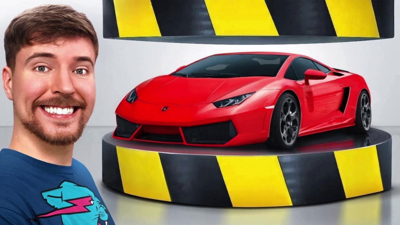 Mr Beast Hydraulic Press Vs Lamborghini 2