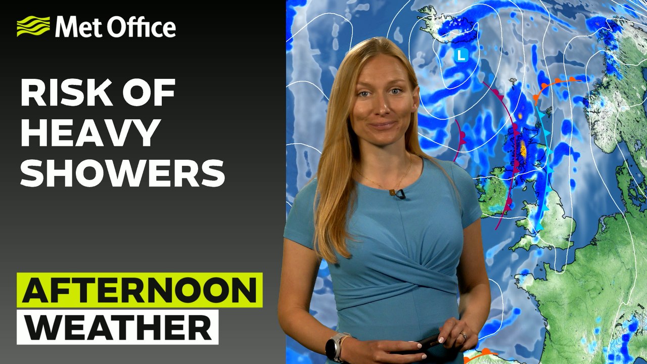 Met Office Afternoon Weather Forecast 28/08/2024 - Very warm east, rain north and west