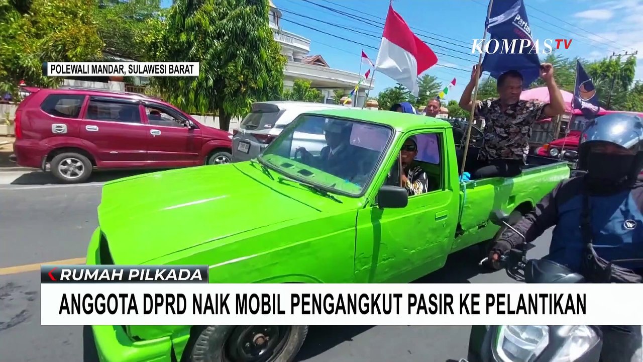 Anggota DPRD Polewali Mandar Naik Mobil Pikap Pengangkut Pasir ke Pelantikan, ini Alasannya