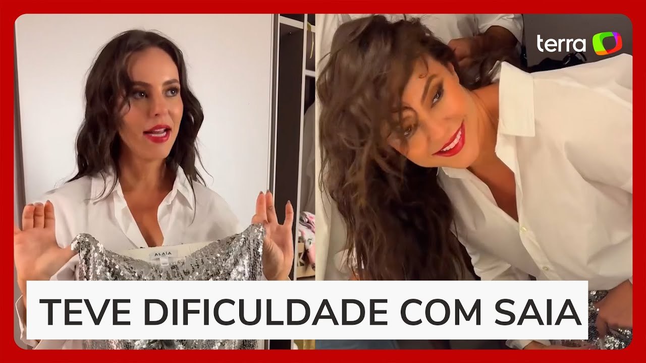 Paolla Oliveira mostra ‘perrengue’ com saia em 1º compromisso do carnaval 2025