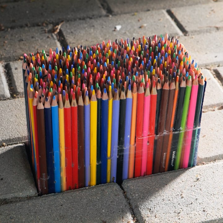 Fixing paving stone. Eco-friendly art solution ✨