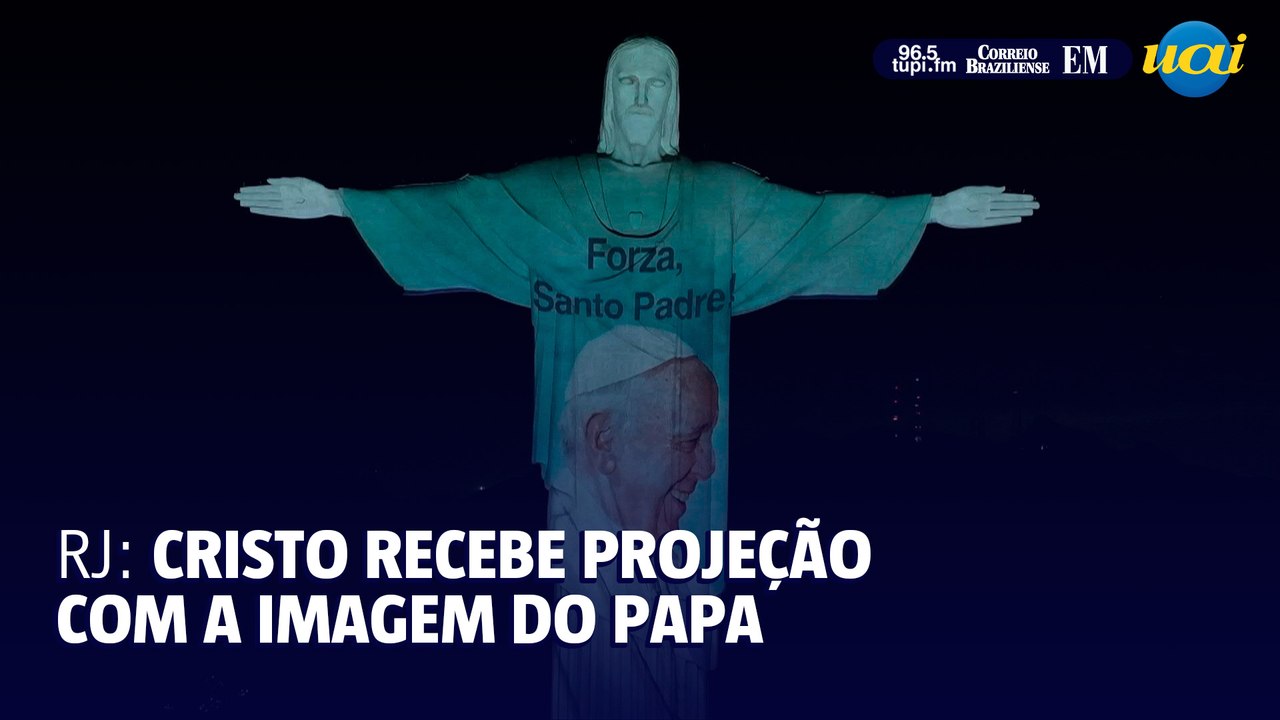 Cristo Redentor recebe projeção com a imagem do papa