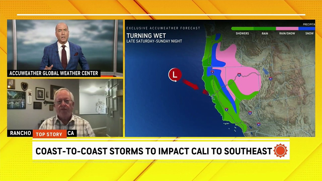 Coast-to-coast storms to soak California