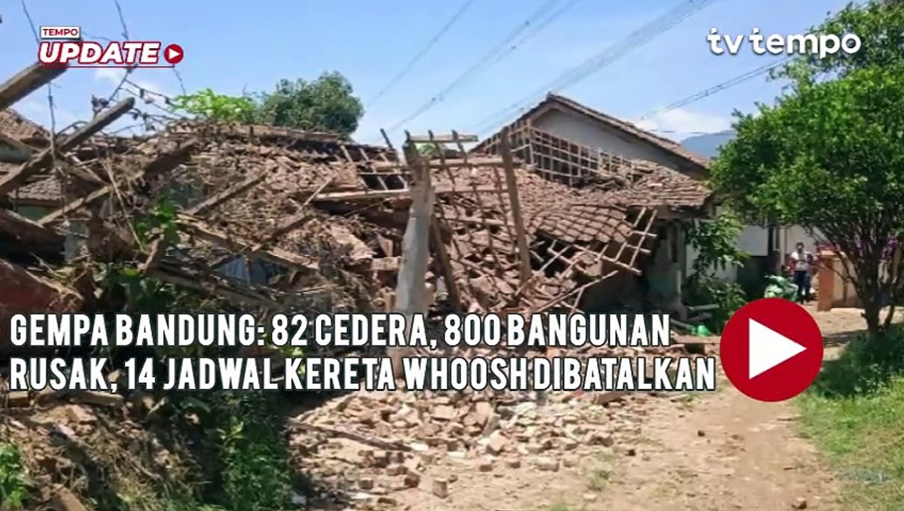 Gempa Bandung: 82 Cedera, 800 Bangunan Rusak, 14 Jadwal Kereta Whoosh Dibatalkan