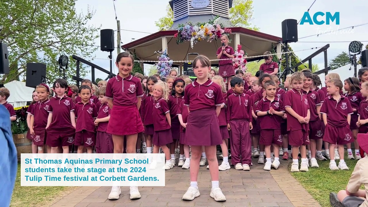 St Thomas Aquinas Bowral students perform at Tulip Time 2024