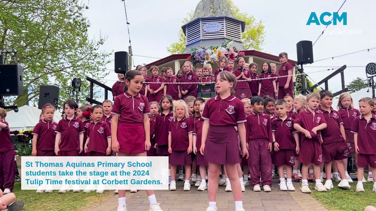 St Thomas Aquinas Primary School students take the stage at Tulip Time 2024