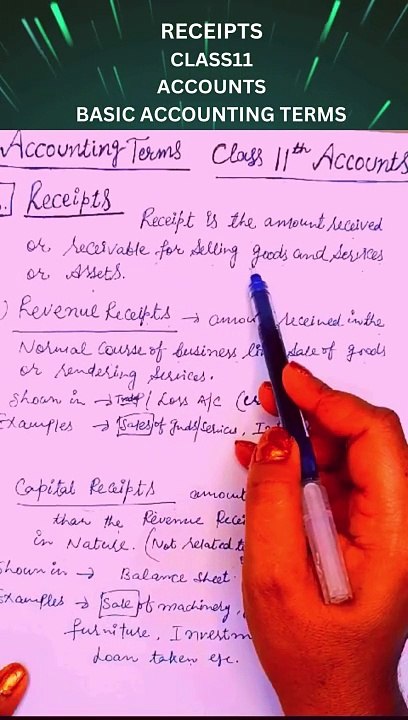 WHAT DO YOU MEAN BY RECEIPTS? BASIC ACCOUNTING TERMS. ACCOUNTING.