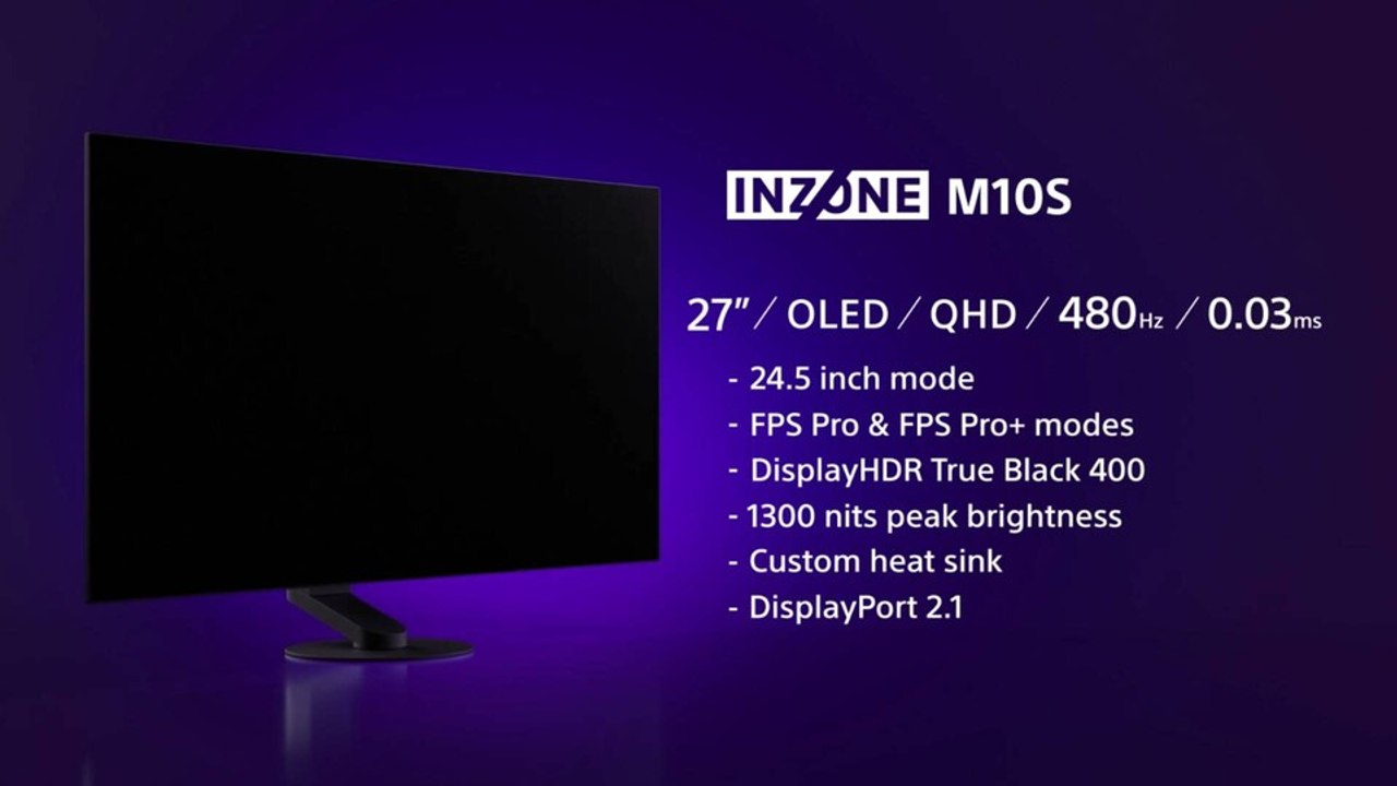 Inzone M10S: Sony erweitert seine Gaming-Monitore um ein OLED-Modell mit 480 Hz