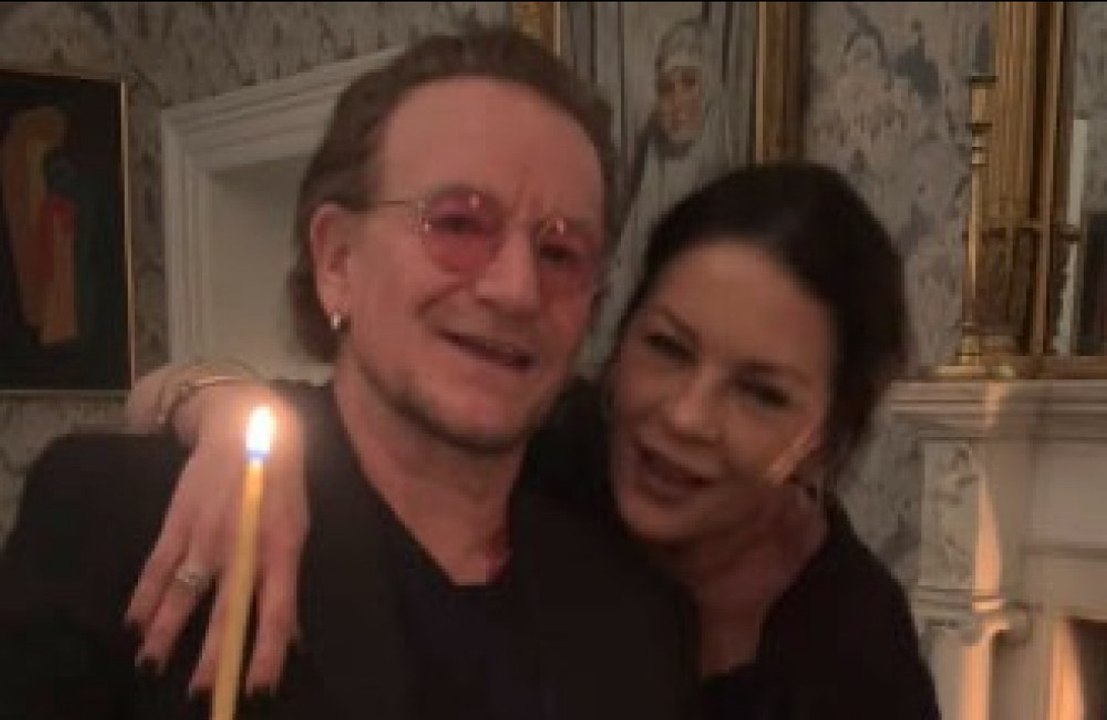 Bono celebrated Michael Douglas' 80th birthday by singing for the Hollywood icon