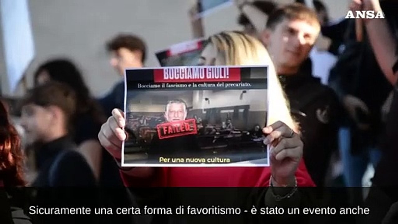 Ultimo esame alla Sapienza per Giuli, studenti in protesta