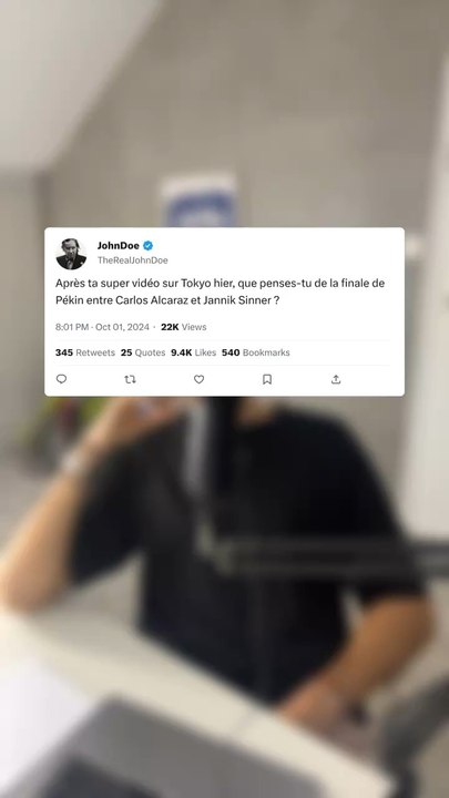 Choc entre Jannik Sinner et Carlos Alcaraz en finale de Pékin !