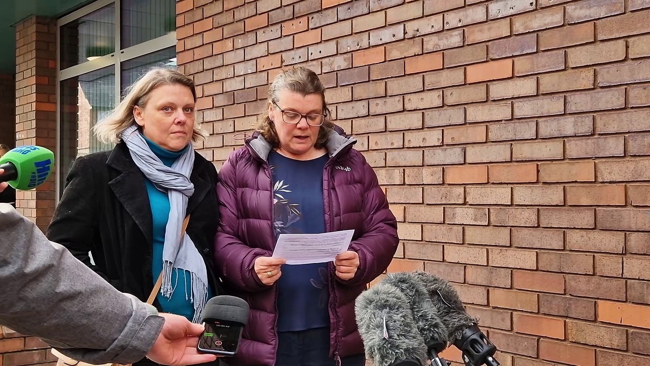 Daughters of Mary and Bryan Andrews read statement following conclusion of parents' inquest