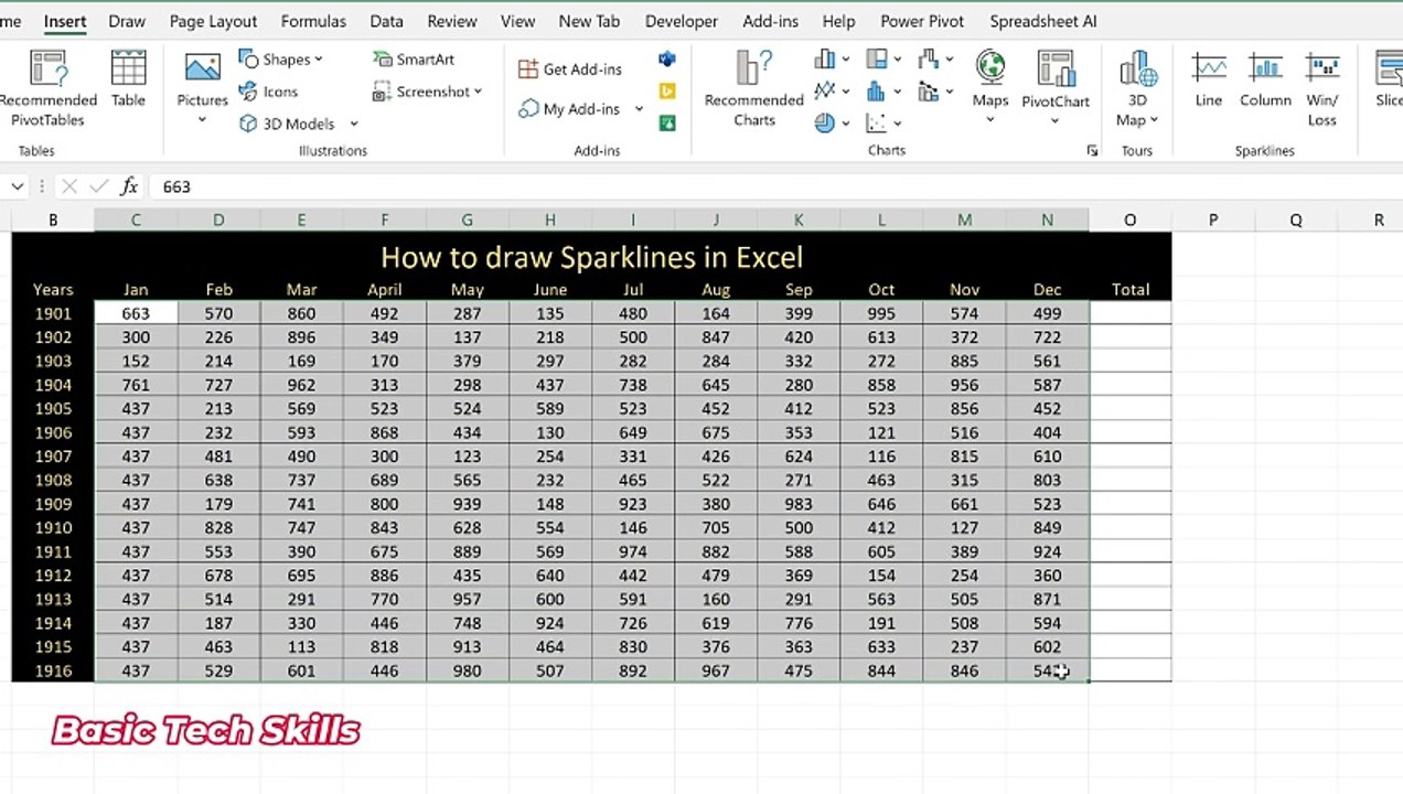 How to Draw Sparklines in Excel