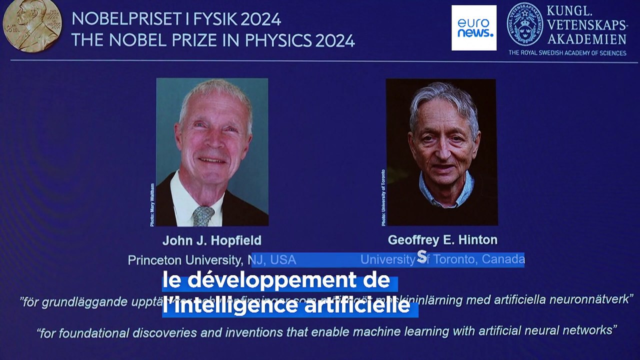 Le prix Nobel de physique attribué à John Hopfield et Geoffrey Hinton